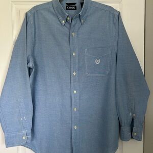 Chaps Blue Casual Button Down Shirt Classic Style